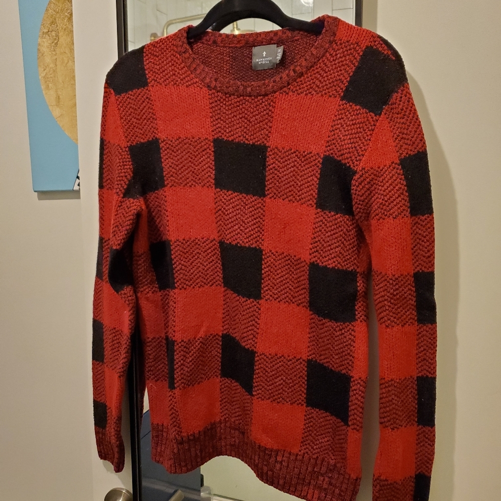 Mens Hawkings McGill Buffalo Check Sweater Size M